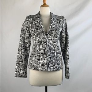 Nordstrom's Classiques Entier Black & White Classic Zipper Jacket Sz S